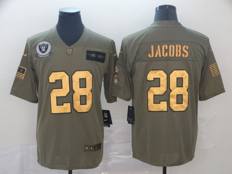 Men's Las Vegas Raiders Josh Jacobs #28 Brown Game Player Jerseys