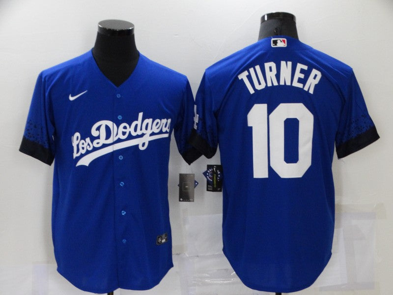 Men's Los Angeles Dodgers Justin Turner #10 Blue Stitched Jerseys