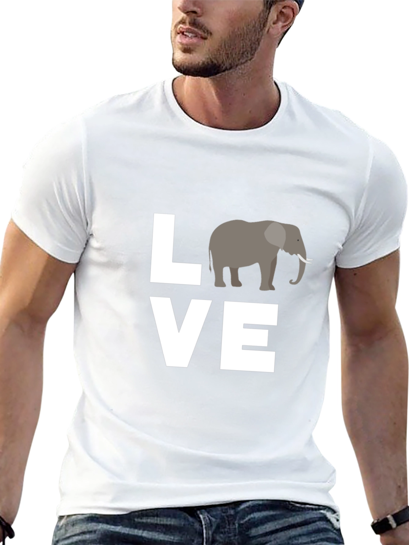Love Elephants Black Graphic Tee