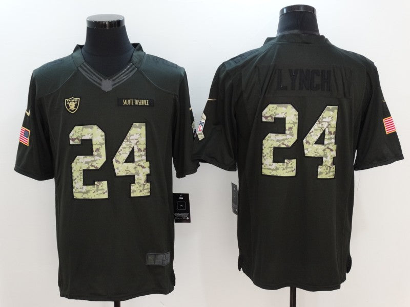 Men's Las Vegas Raiders Marshawn Lynch #24 Black Authentic Game Jerseys