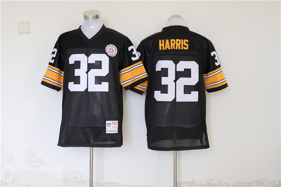 Men's Pittsburgh Steelers Franco Harris Mitchell & Ness Black Legacy Replica Jerseys