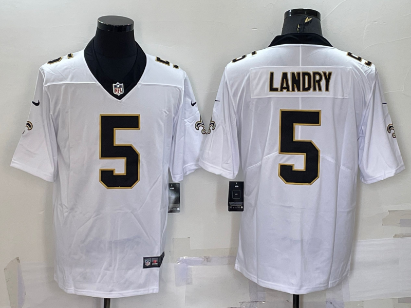 Men's New Orleans Saints Jarvis Landry #5 White Game Jerseys