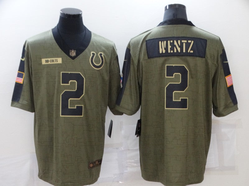 Men's Indianapolis Colts Carson Wentz #2 Brown Game Jerseys