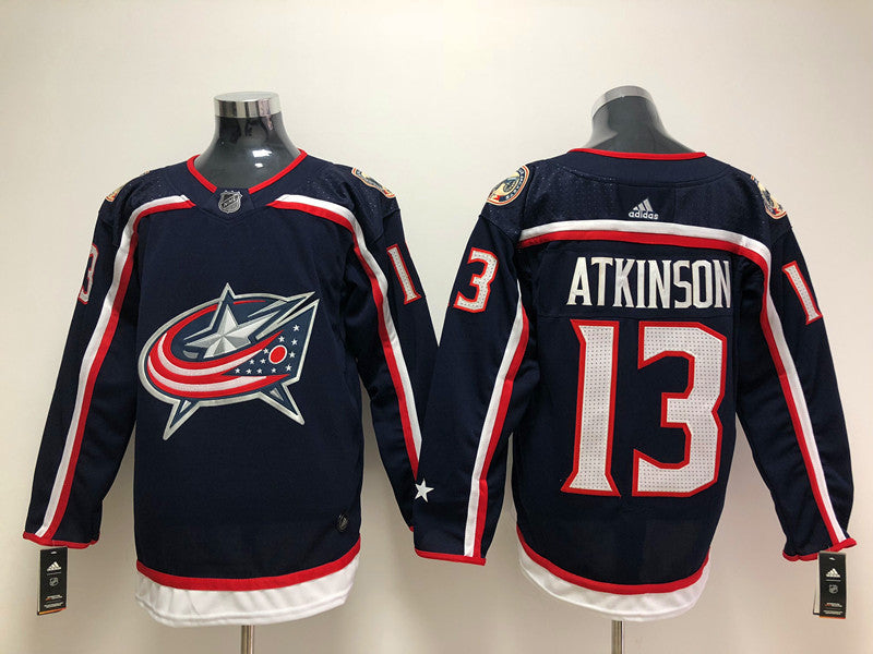 Men's Columbus Blue Jackets Cam Atkinson #13 Navy Home Breakaway Player Jerseys