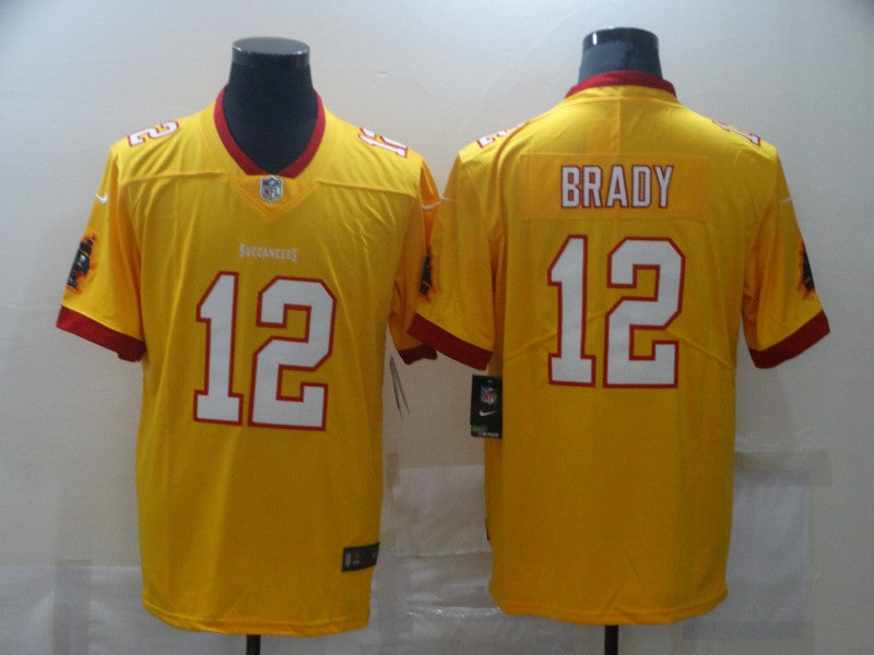 Men's Tampa Bay Buccaneers Tom Brady #12 Yellow Game Player Jerseys