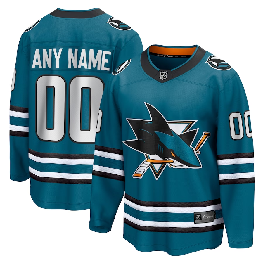 Men's San Jose Sharks Teal Home Primegreen Authentic Pro Custom Jerseys