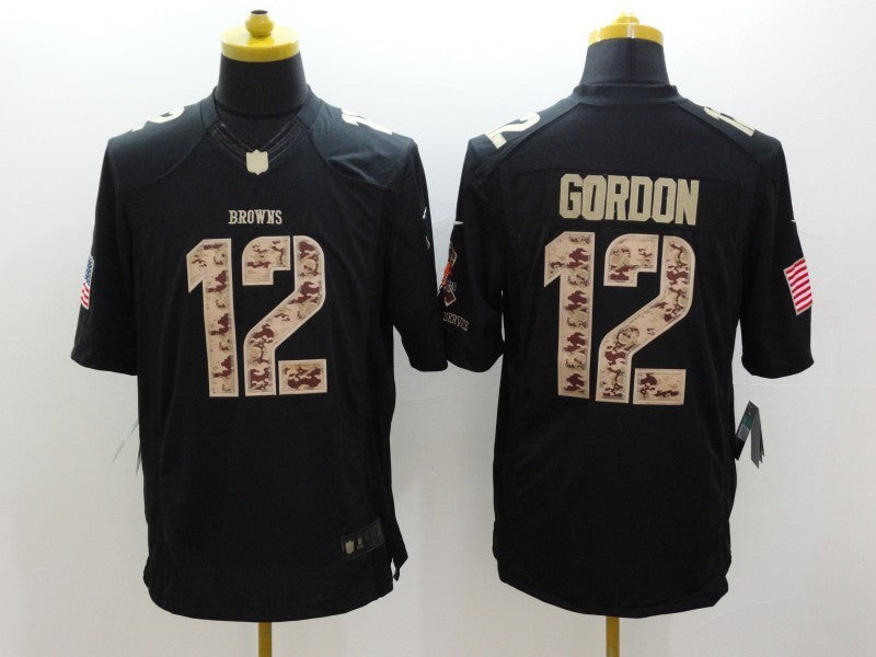 Men's Cleveland Browns Josh Gordon #12 Black Player Game Jerseys