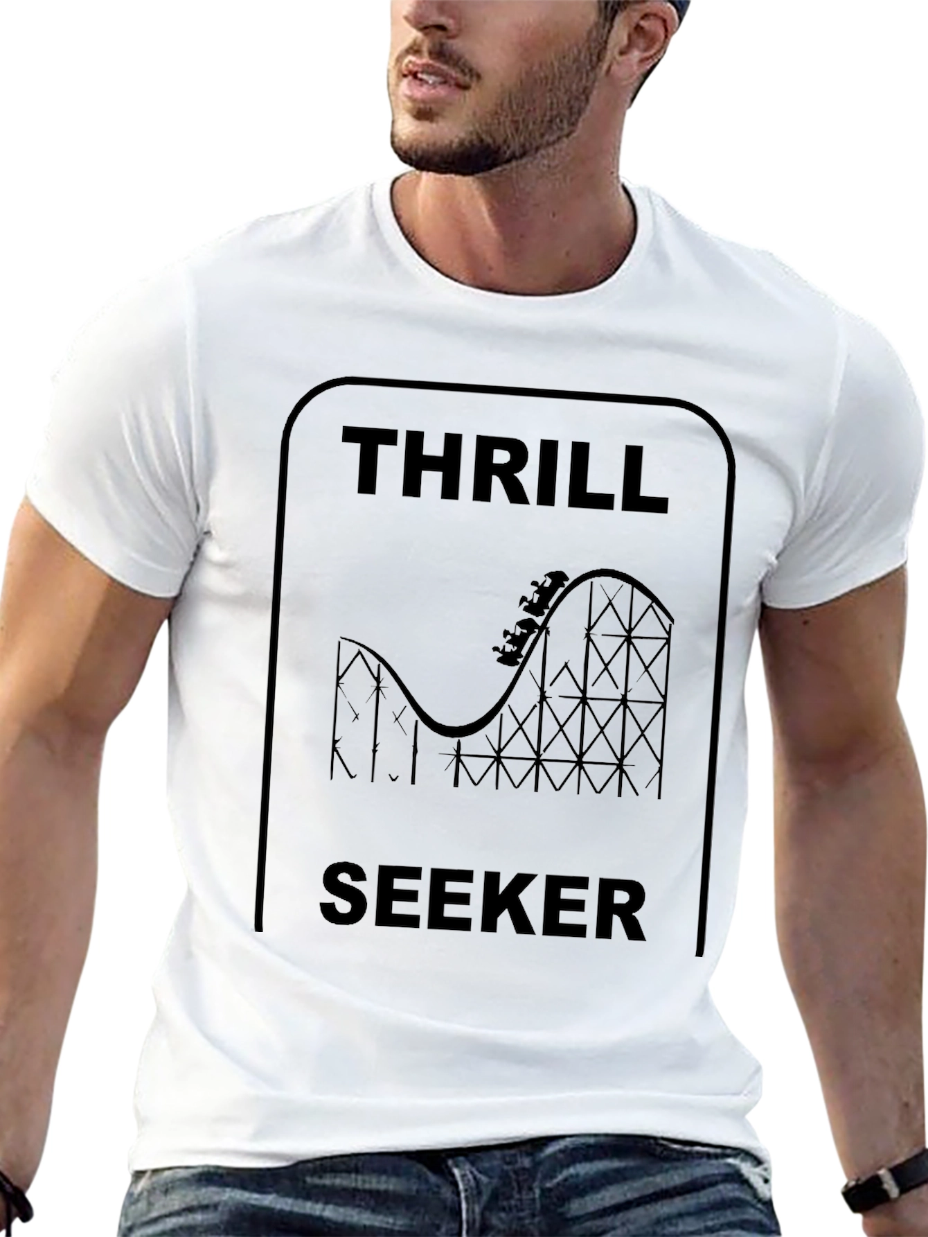 Thrill Seeker Roller Coaster Graphic Tee - Black