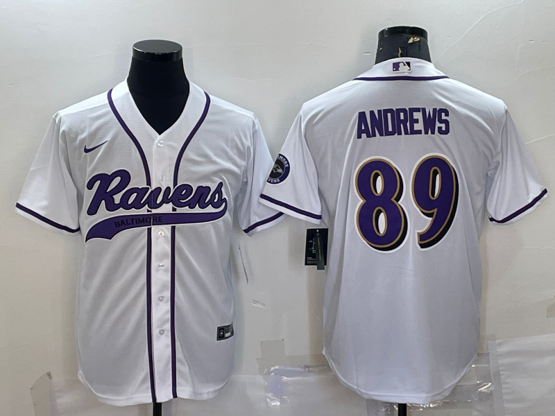 Men's Baltimore Ravens Mark Andrews #89 White Game Jerseys Joint Edition