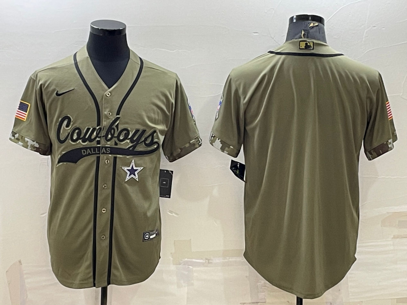 Men's Dallas Cowboys Olive 2022 Salute To Service Limited Blank Jerseys