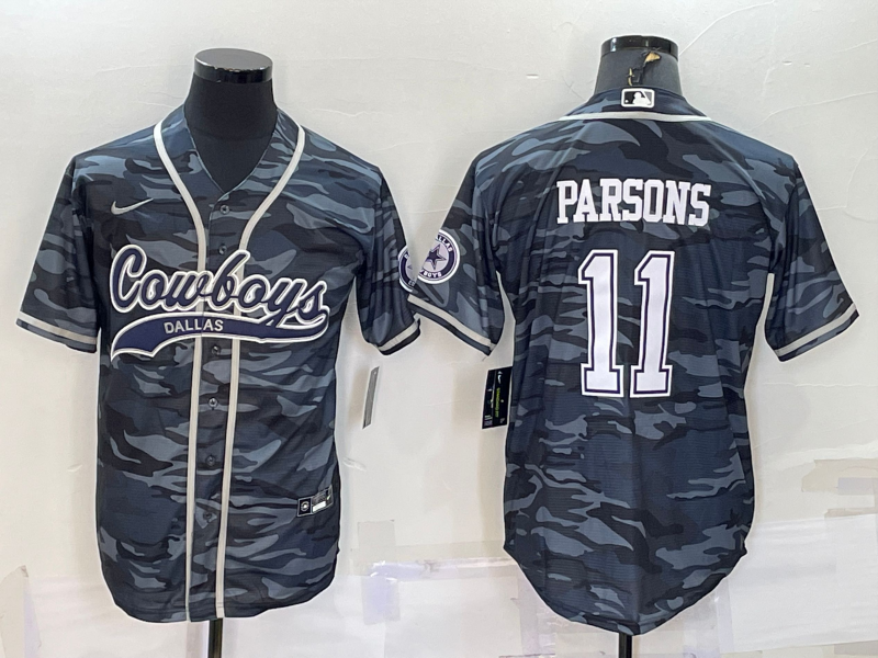 Men's Dallas Cowboys Micah Parsons #11 Grey Camouflage Game Jerseys Joint Edition