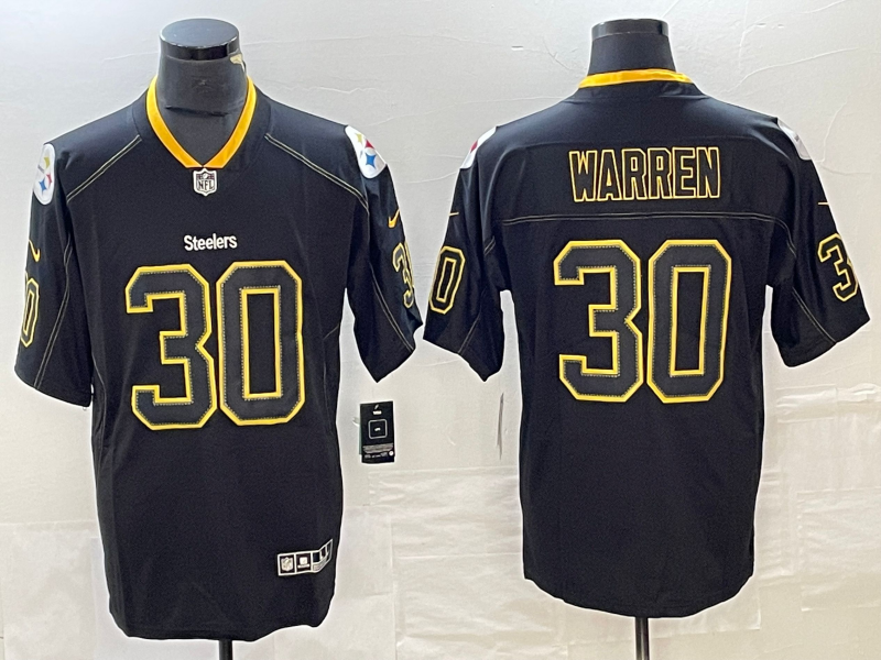 Men's Pittsburgh Steelers Jaylen Warren #30 Black Alternate Game Jerseys