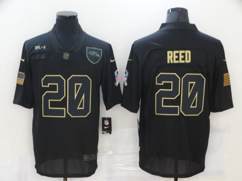 Men's Baltimore Ravens Ed Reed #20 Black Game Player Jerseys
