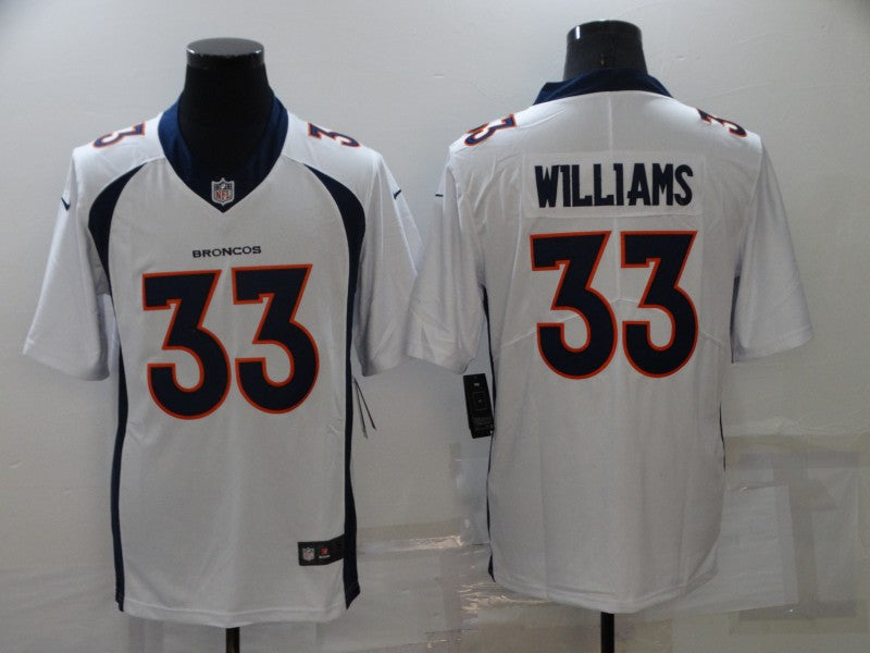 Men's Denver Broncos Javonte Williams #33 White Game Jerseys