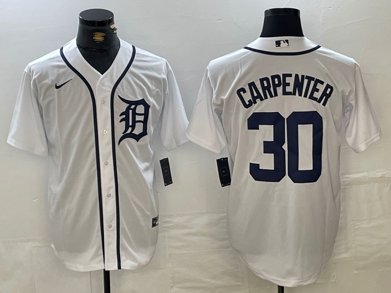 Men's Detroit Tigers Kerry Carpenter #30 White Replica Player Jerseys