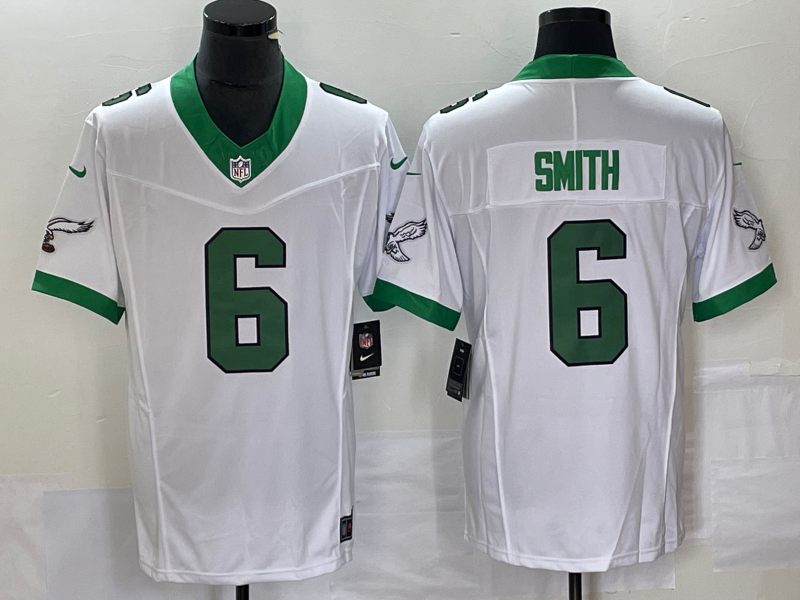 Men's Philadelphia Eagles DeVonta Smith #6 White Game Player Jerseys