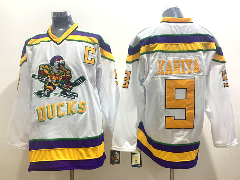 Men's Anaheim Ducks Paul Kariya #9 White Breakaway Jerseys