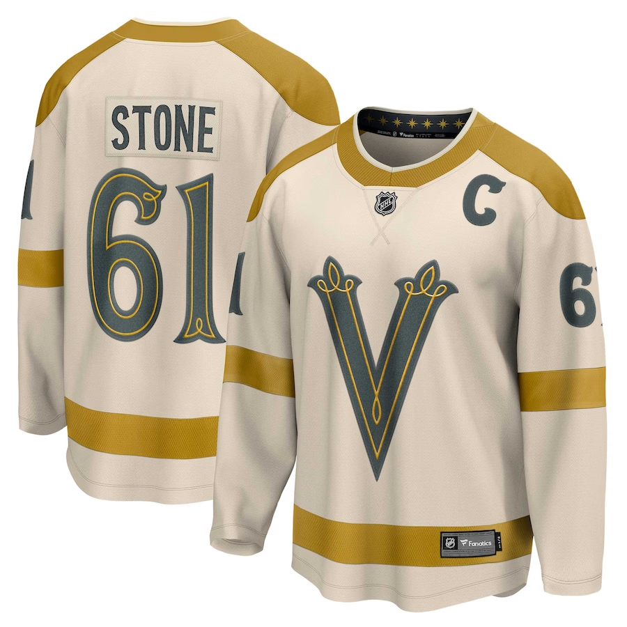 Men's Vegas Golden Knights Mark Stone #61 Cream 2024 NHL Winter Classic Breakaway Player Jerseys