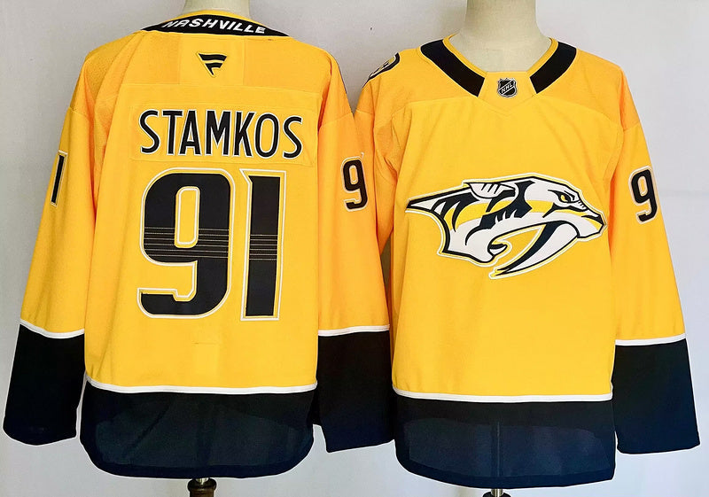 Men's Nashville Predators Steven Stamkos #91 Yellow Game Jerseys
