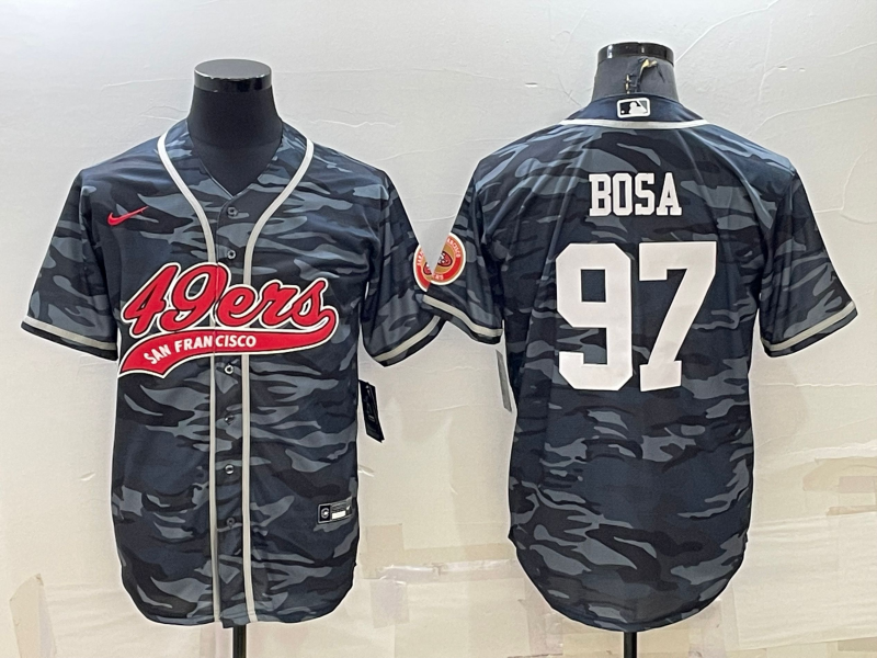 Men's San Francisco 49ers Nick Bosa #97 Grey Camouflage Game Jerseys Joint Edition