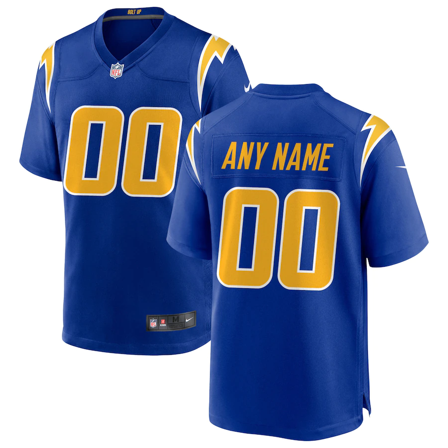 Custom1 Los Angeles Chargers Royal Alternate Game Jerseys