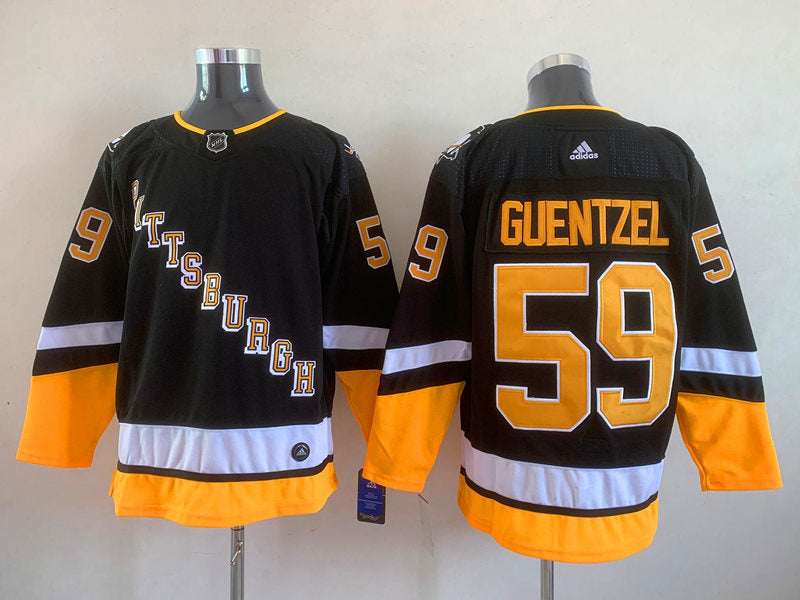 Men's Pittsburgh Penguins Jake Guentzel #59 Black Player Game Jerseys