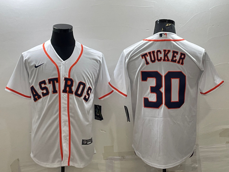 Men's Houston Astros Kyle Tucker #30 White Home Official Replica Player Jerseys