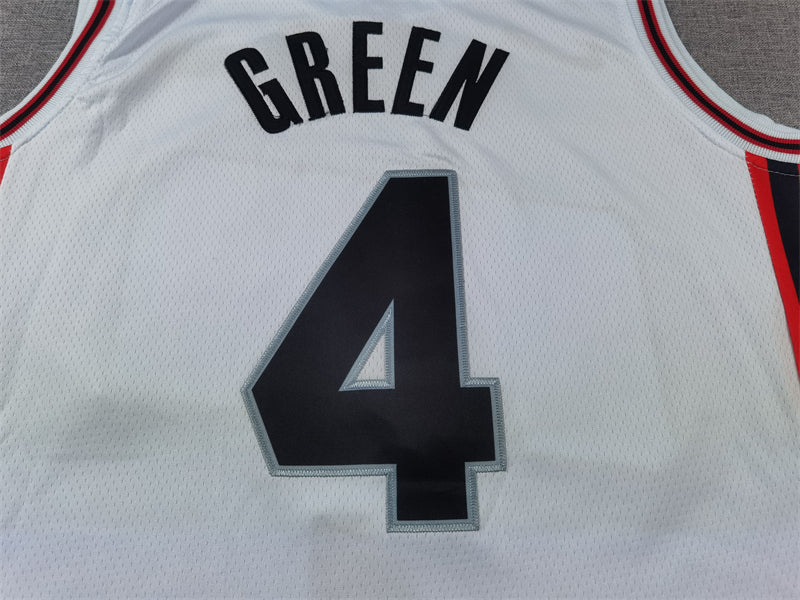 Men's Houston Rockets Jalen Green #4 White 2024/25 Swingman Player Jerseys - City Edition