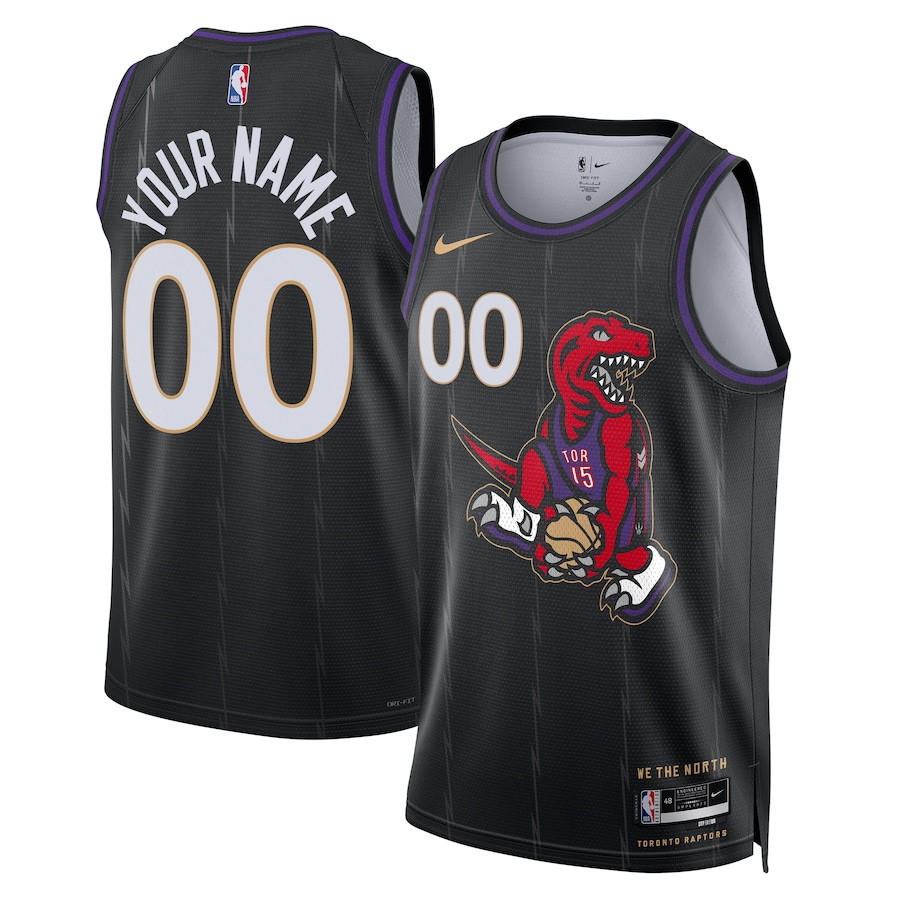 Men's Toronto Raptors Black 2024/25 Custom Swingman Jerseys - City Edition
