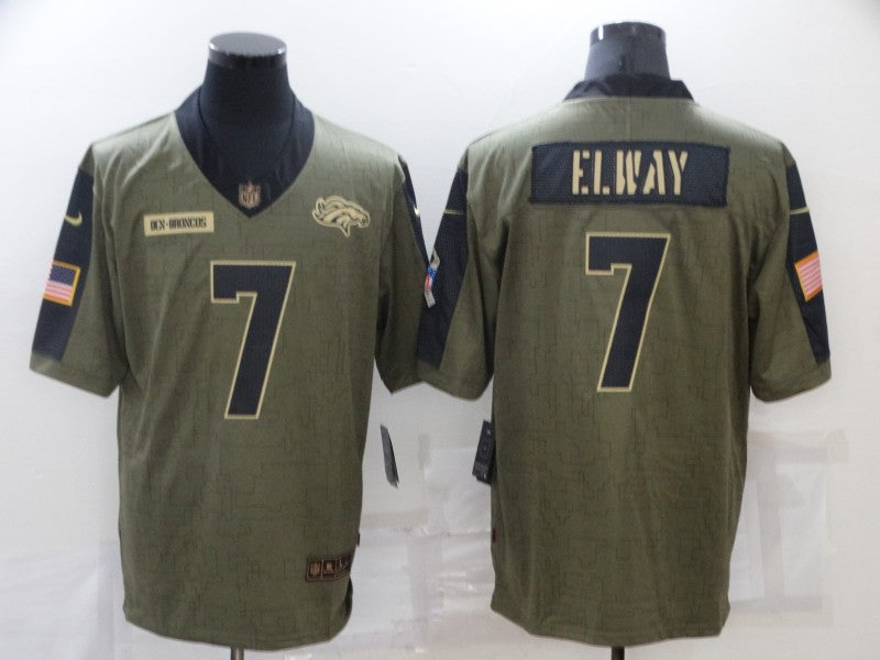 Men's Denver Broncos John Elway #7 Brown Game Jerseys