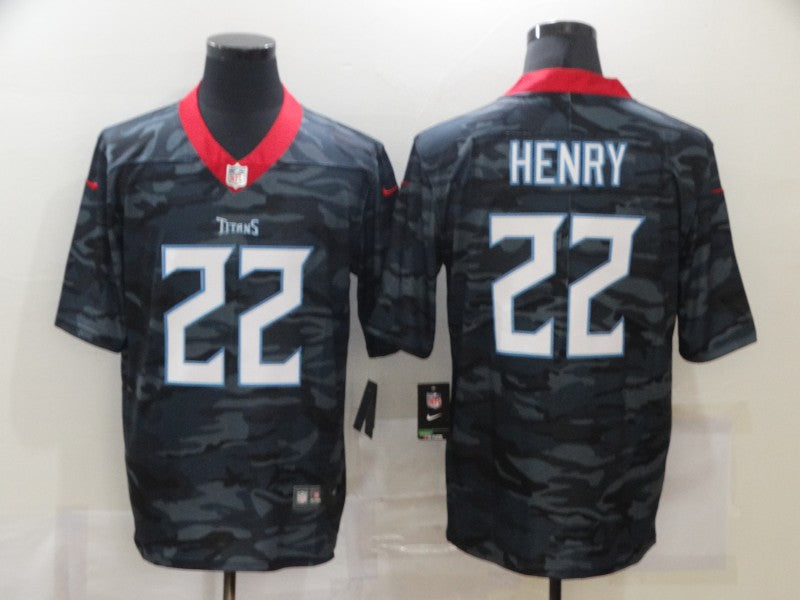 Men's Tennessee Titans Derrick Henry #22 Gray Camouflage Game Jerseys
