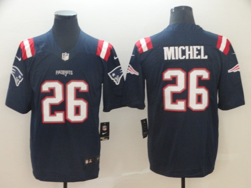 Men's New England Patriots Sony Michel #26 Navy Game Player Jerseys