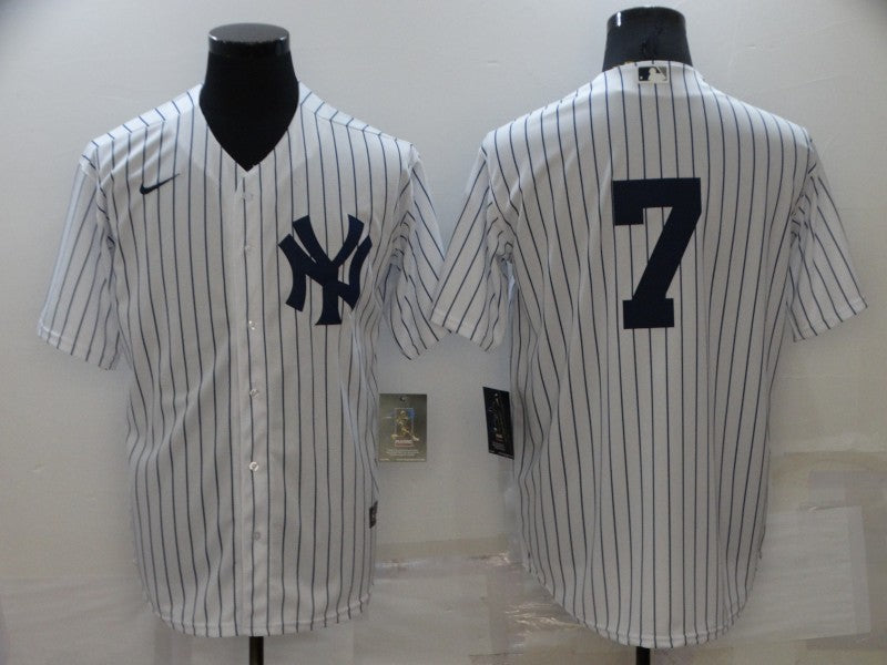 Men's New York Yankees Mickey Mantle #7 White Home Replica Player Name Jerseys