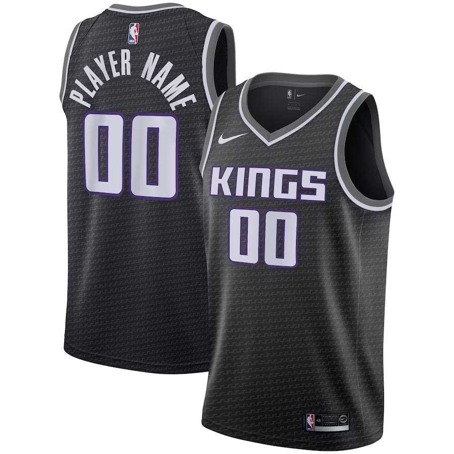 Men's Sacramento Kings Black Swingman Custom Jerseys - Statement Edition