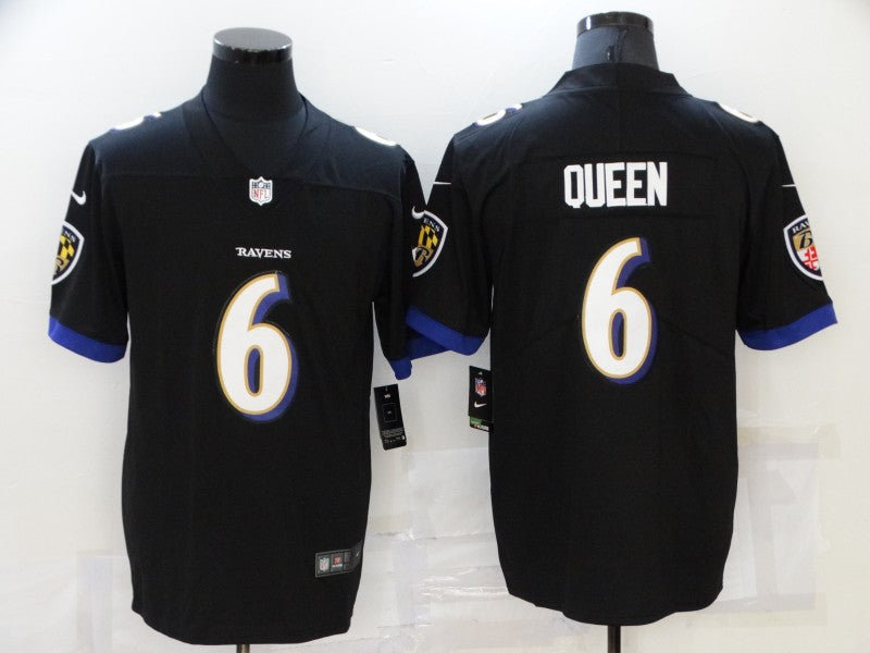 Men's Baltimore Ravens Patrick Queen #6 Black Game Jerseys