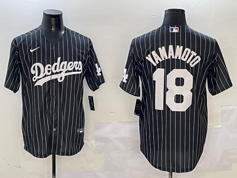 Men's Los Angeles Dodgers Yoshinobu Yamamoto #18 Black Alternate Limited Player Jerseys