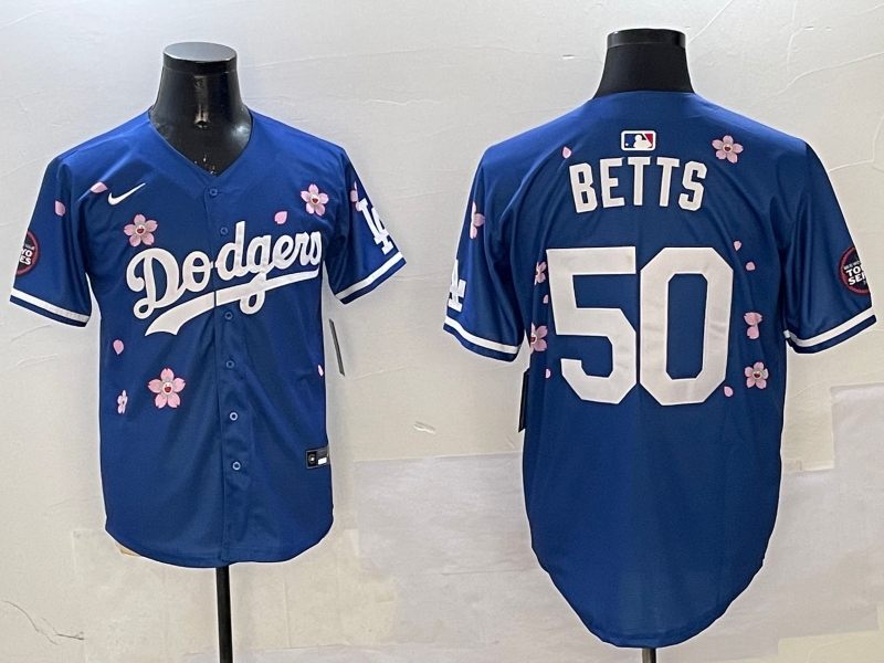 Men's Los Angeles Dodgers Mookie Betts #50 Royal Alternate Replica Player Jerseys