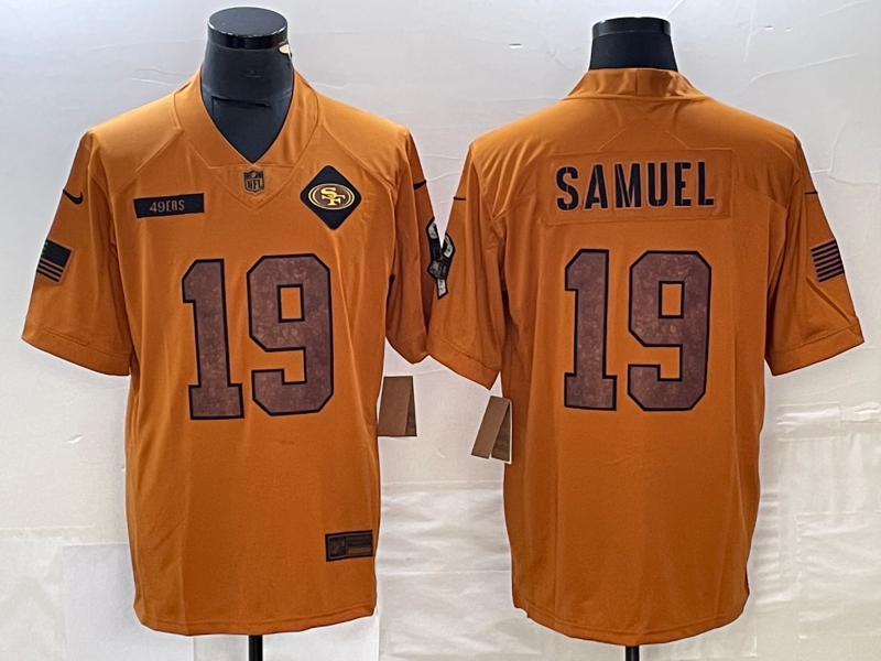 Men's San Francisco 49ers Deebo Samuel #19 Brown 2023 Salute To Service Limited Jerseys