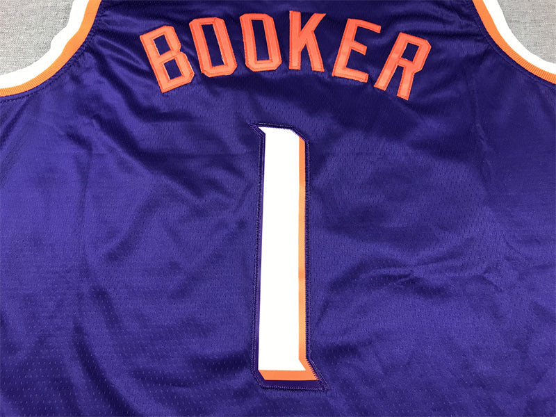 Men's Phoenix Suns Devin Booker #1 Purple 2023/24 Fast Break Replica Jerseys - Icon Edition