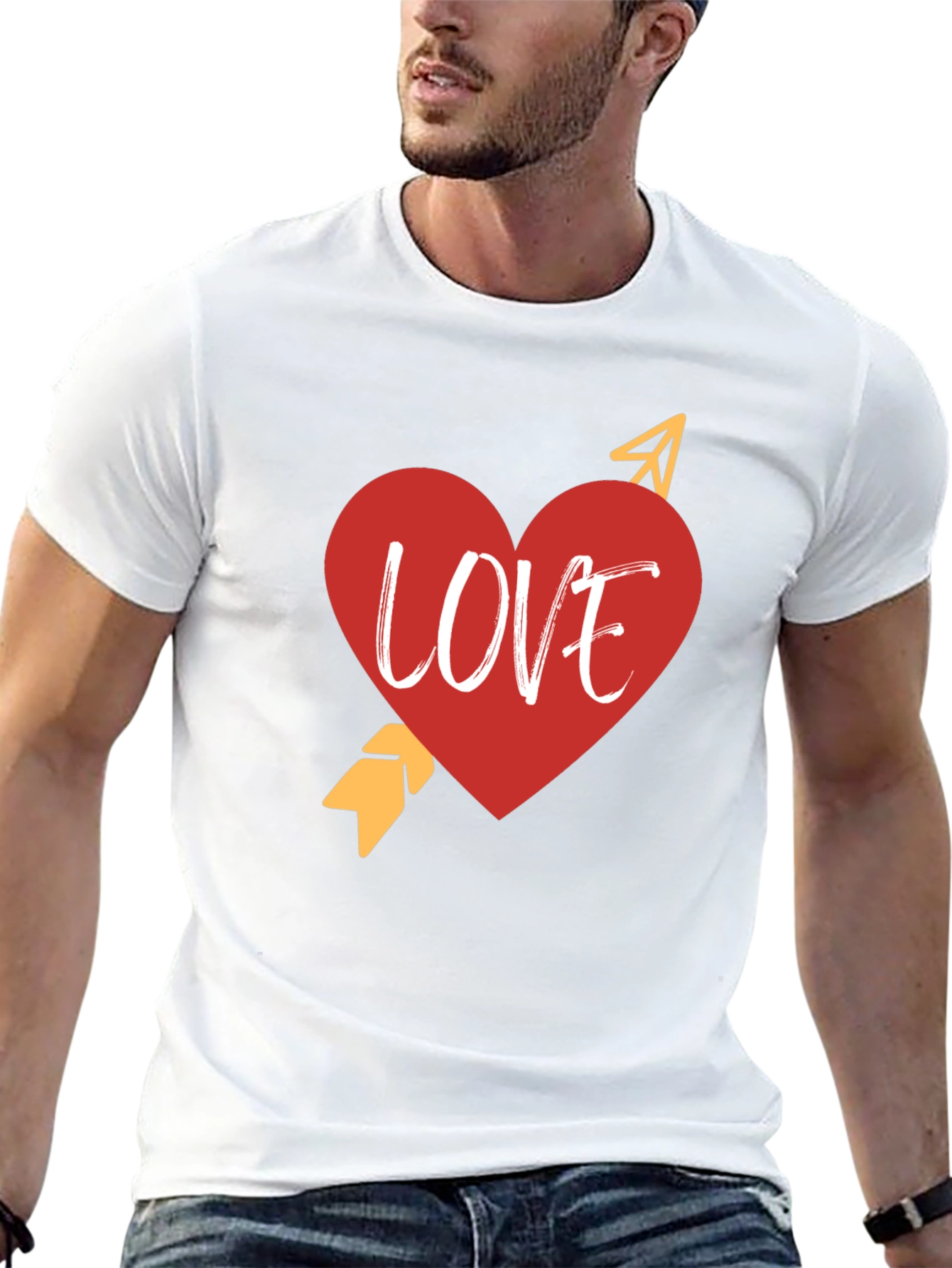Love Heart Arrow Black T-Shirt