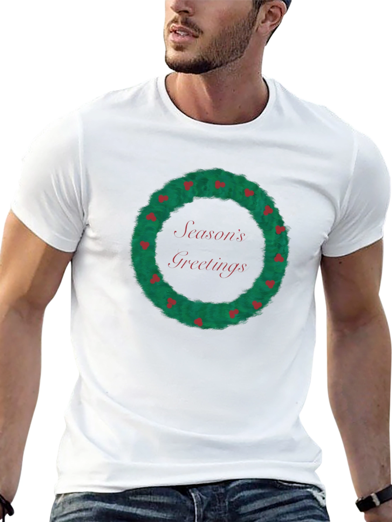 Seasons Greetings Wreath Graphic Tee