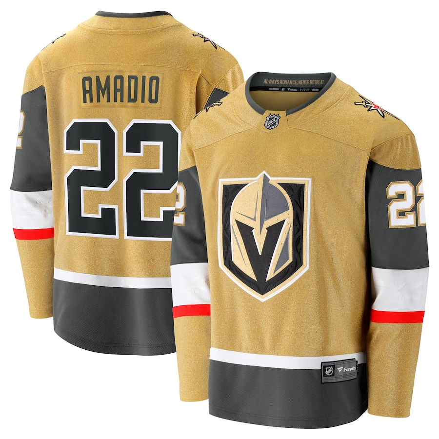 Men's Vegas Golden Knights Michael Amadio #22 Gold Home Breakaway Jerseys
