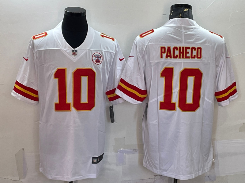 Men's Kansas City Chiefs Isiah Pacheco #10 White Game Jerseys