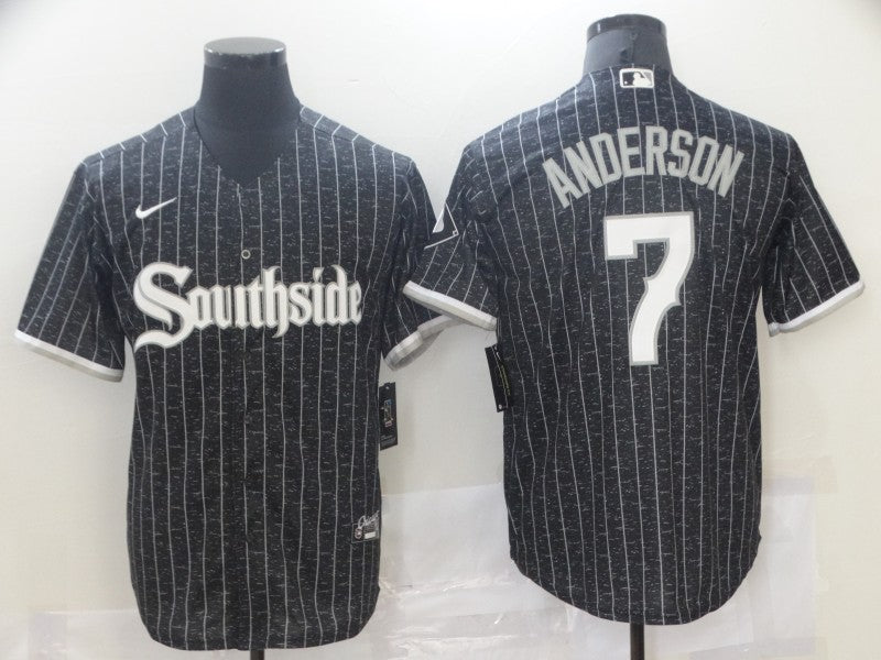 Men's Chicago White Sox Tim Anderson #7 Black Stitched Jerseys