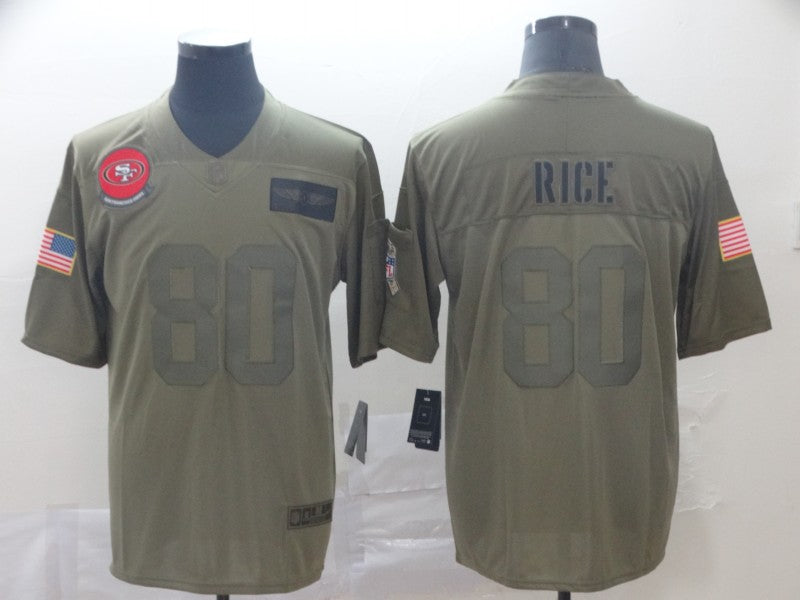 Men's San Francisco 49ers Jerry Rice #80 Brown Game Jerseys