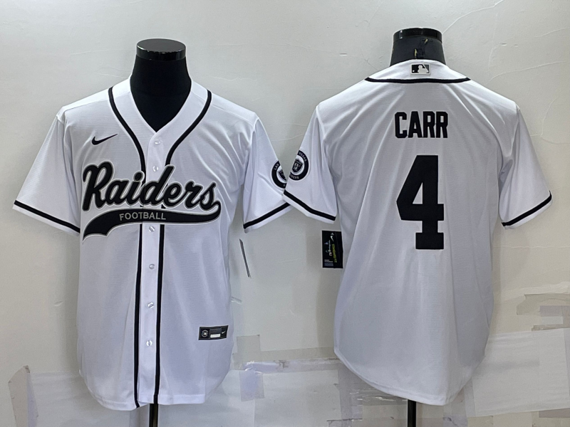 Men's Las Vegas Raiders Derek Carr #4 White Game Jerseys Joint Edition