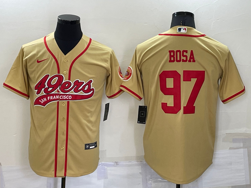 Men's San Francisco 49ers Nick Bosa #97 Gold Game Jerseys Joint Edition