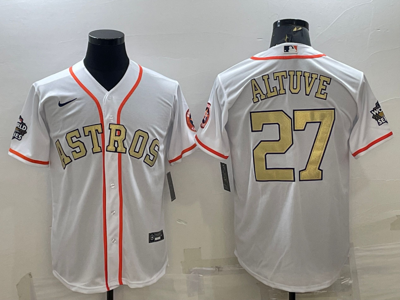 Men's Houston Astros Jose Altuve #27 White Replica Player Jerseys