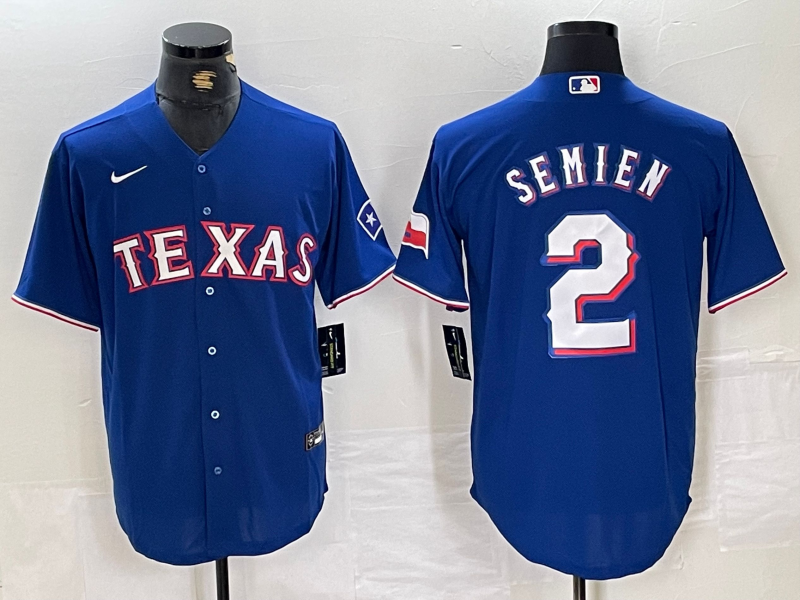 Men's Texas Rangers Marcus Semien #2 Royal Away Replica Player Jerseys