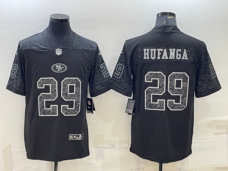 Men's San Francisco 49ers Talanoa Hufanga #29 Black Retired Player RFLCTV Limited Jerseys